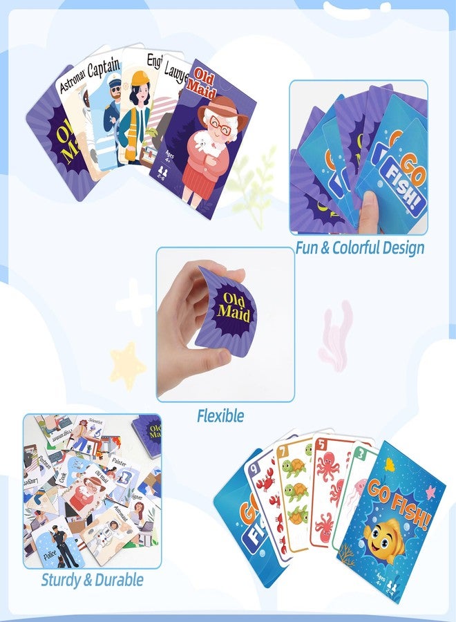 Timenued Card Games,Go Fish and Old Maid Card Game for Kids Ages 4-8,Fun Classic Interactive Games for Kids Toddlers Adults,Perfect for Stocking Stuffers Gifts,Family Game Night Party Games(Go Fish&Old Maid) - Image 2